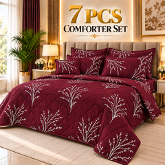 7 Pcs Comforter Set King Size Design KCC 139