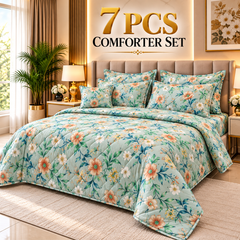 7 Pcs Comforter Set King Size Design KCC 141