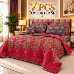 7 Pcs Comforter Set King Size Design KCC 142