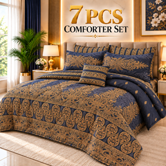 7 Pcs Comforter Set King Size Design KCC 144