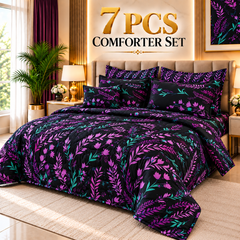 7 Pcs Comforter Set King Size Design KCC 145