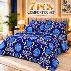 7 Pcs Comforter Set King Size Design KCC 146