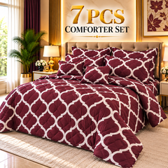 7 Pcs Comforter Set King Size Design KCC 149