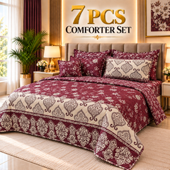 7 Pcs Comforter Set King Size Design KCC 138