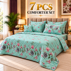 7 Pcs Comforter Set King Size Design KCC 137