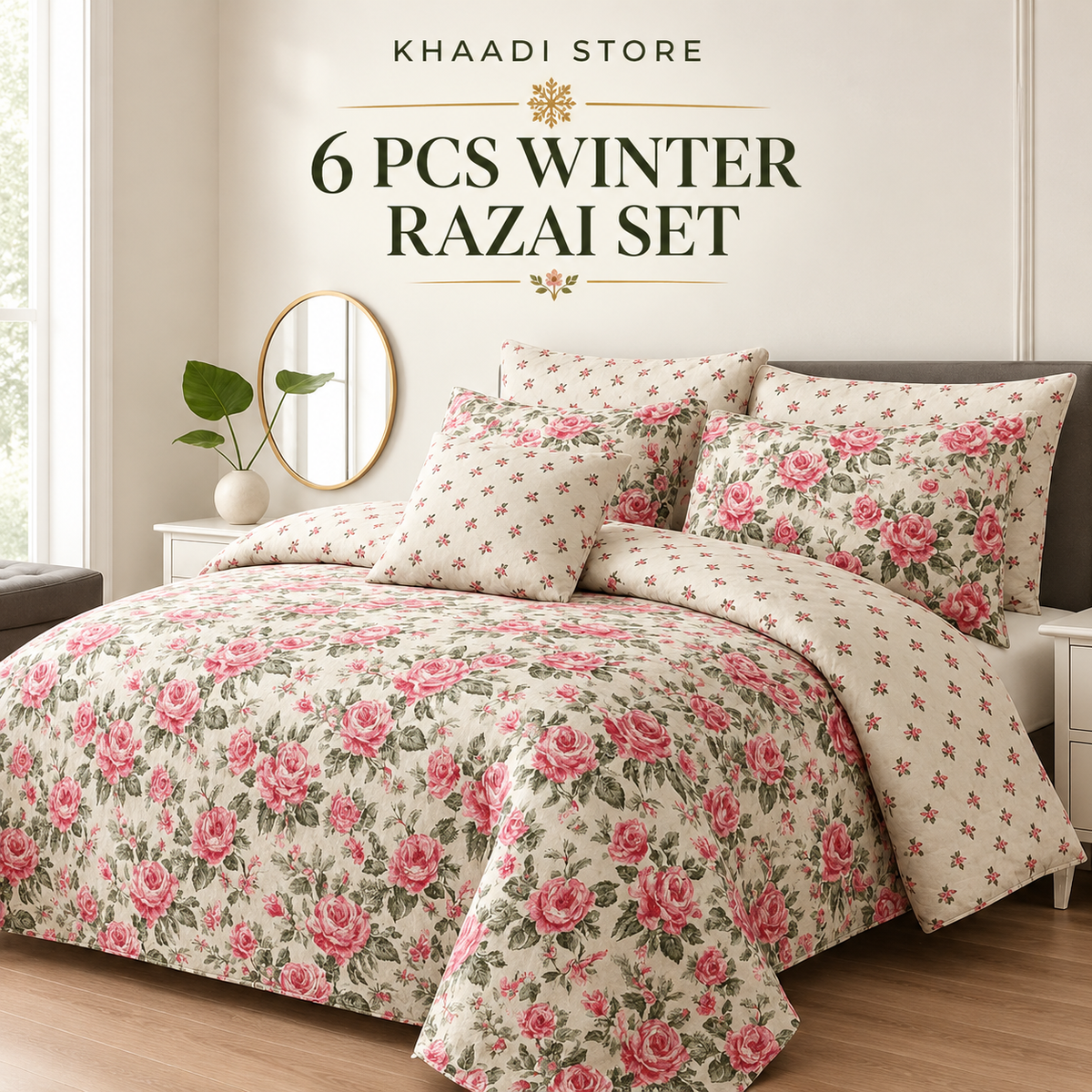 Winter Quilt/Razai set (Heavy Polyester Filling) KDI 312