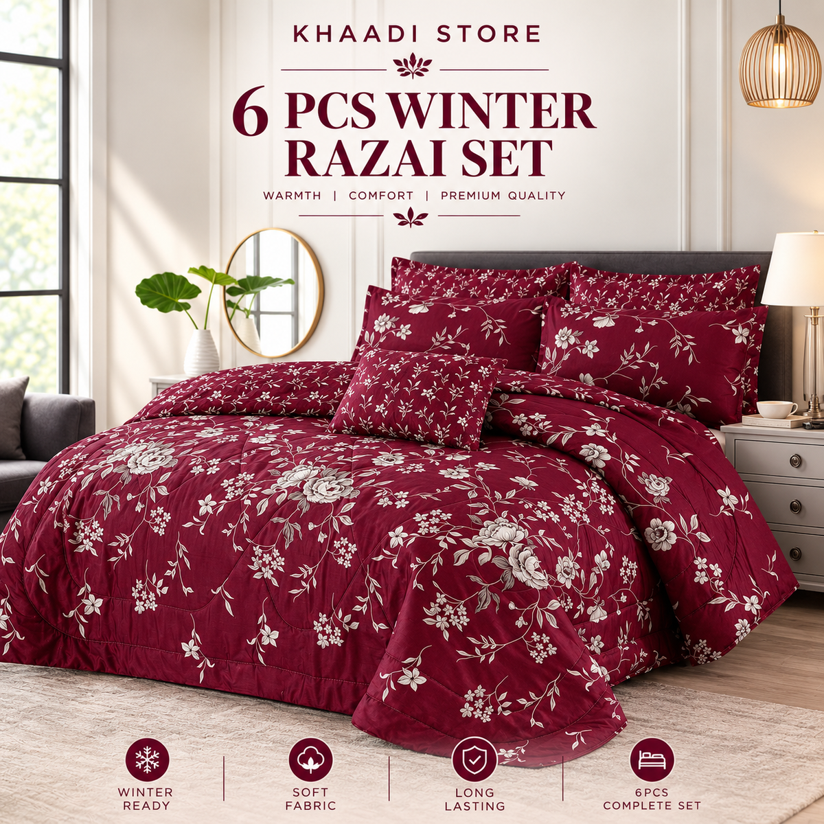Winter Quilt/Razai set (Heavy Polyester Filling) KDI 311