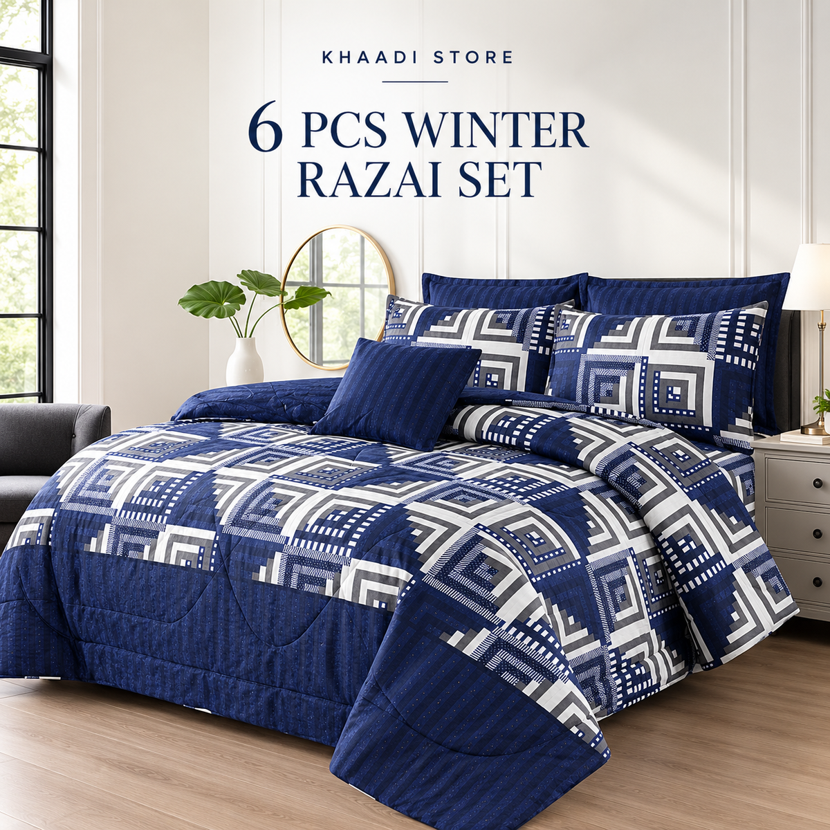 Winter Quilt/Razai set (Heavy Polyester Filling) KDI 309
