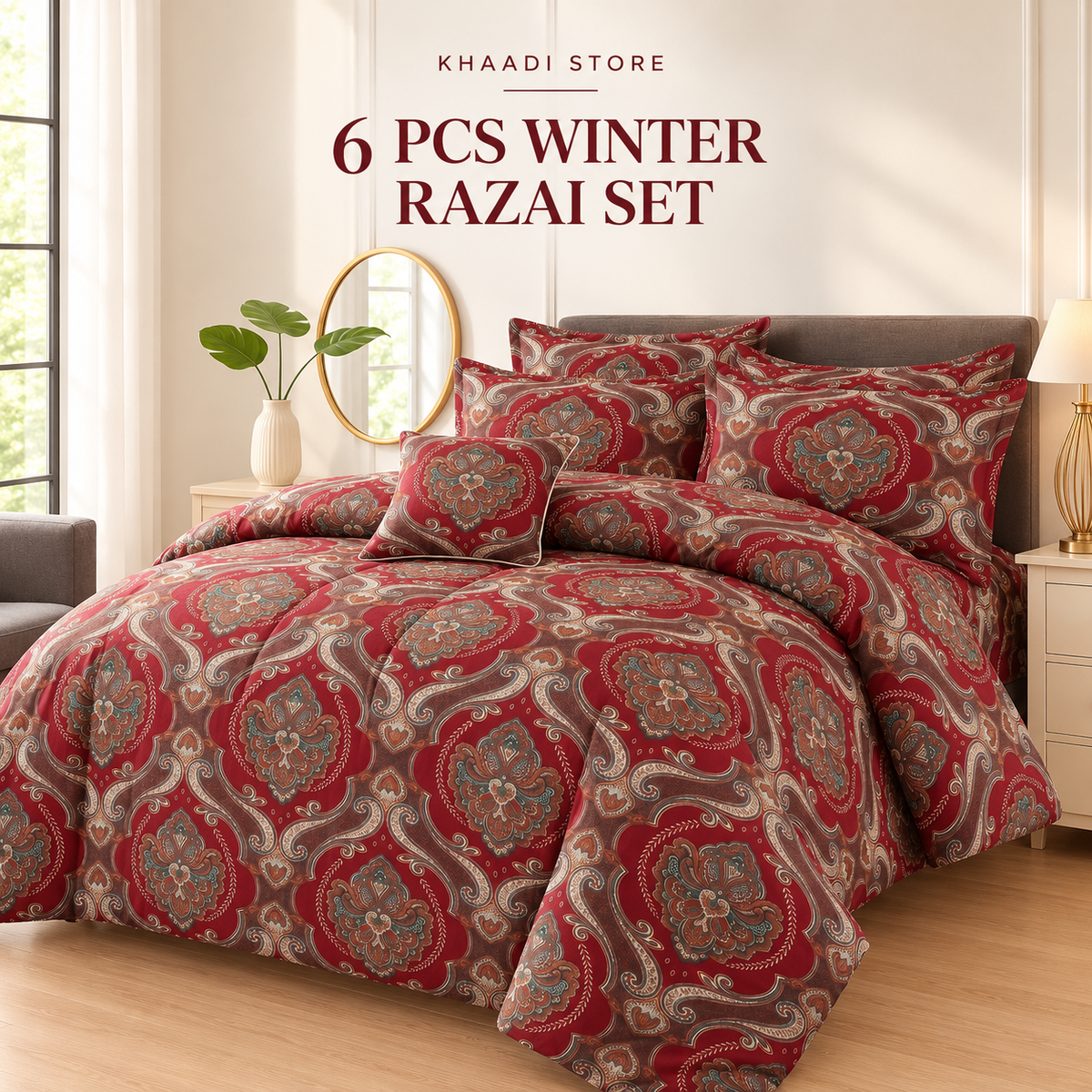 Winter Quilt/Razai set (Heavy Polyester Filling) KDI 306