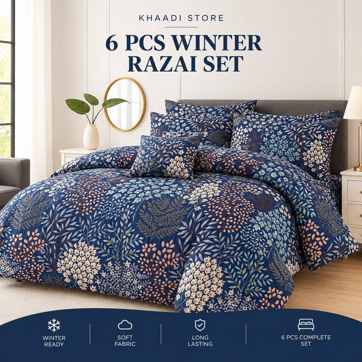 Winter Quilt/Razai set (Heavy Polyester Filling) KDI 302