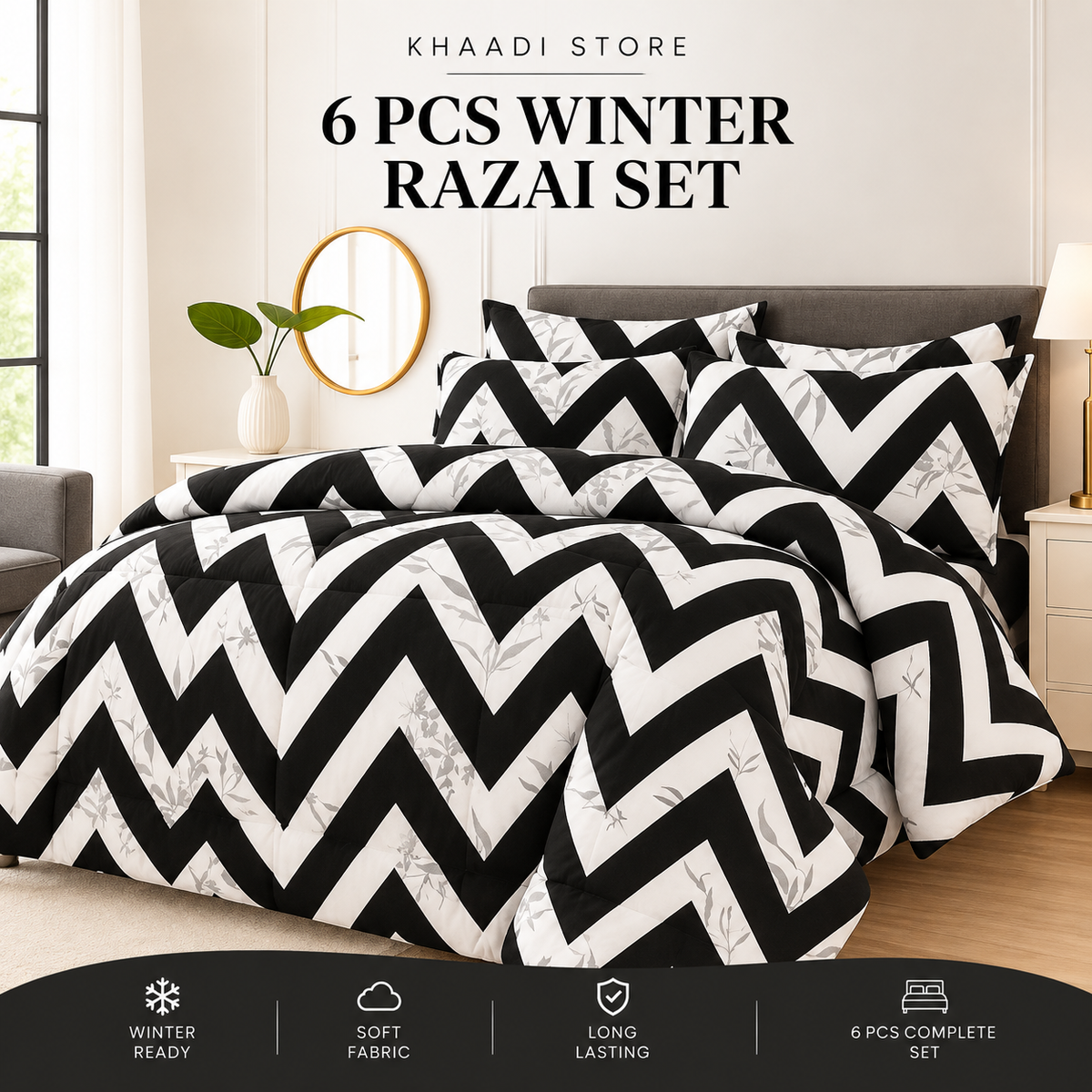 Winter Quilt/Razai set (Heavy Polyester Filling) KDI 301