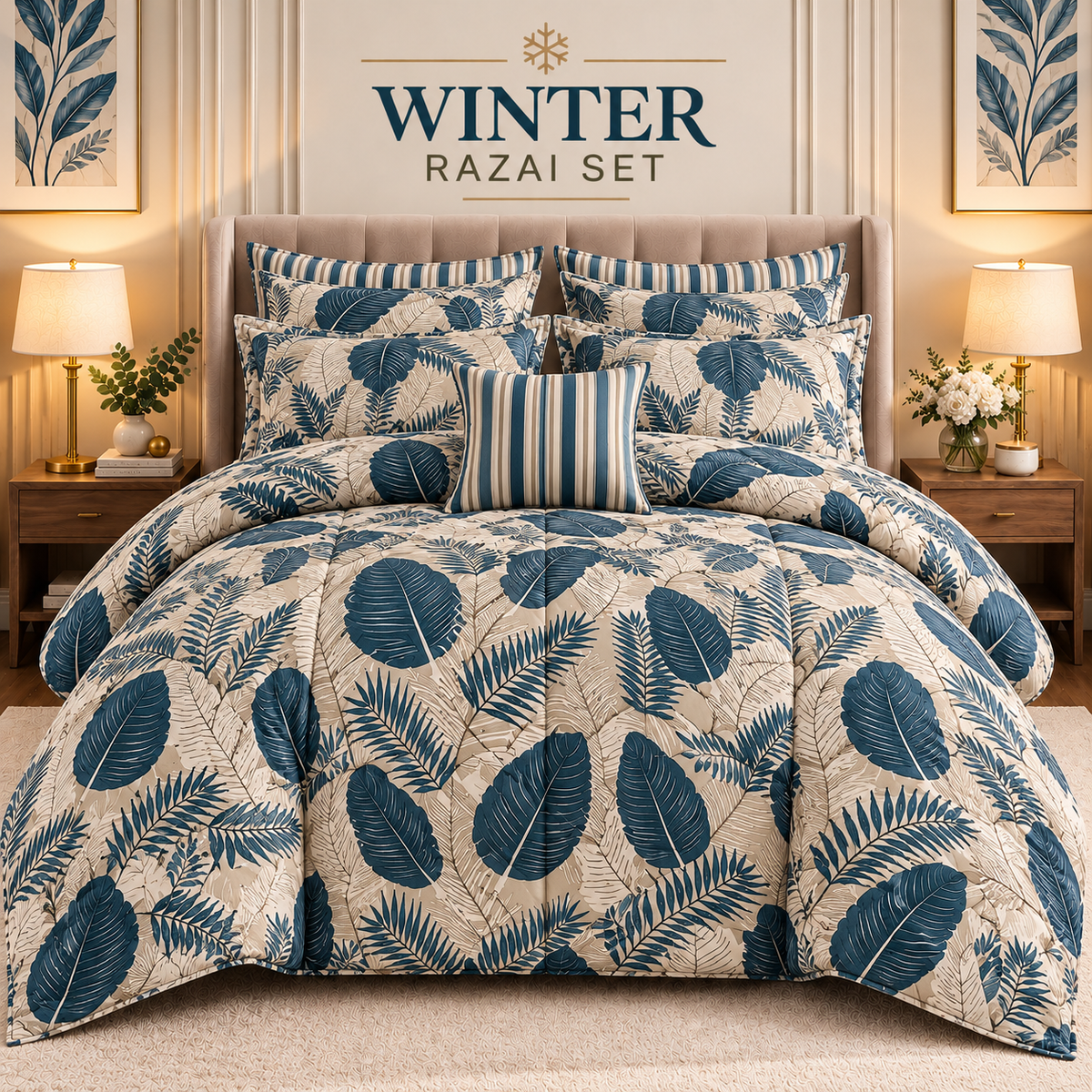 Winter Quilt/Razai set (Heavy Polyester Filling) KDI 318