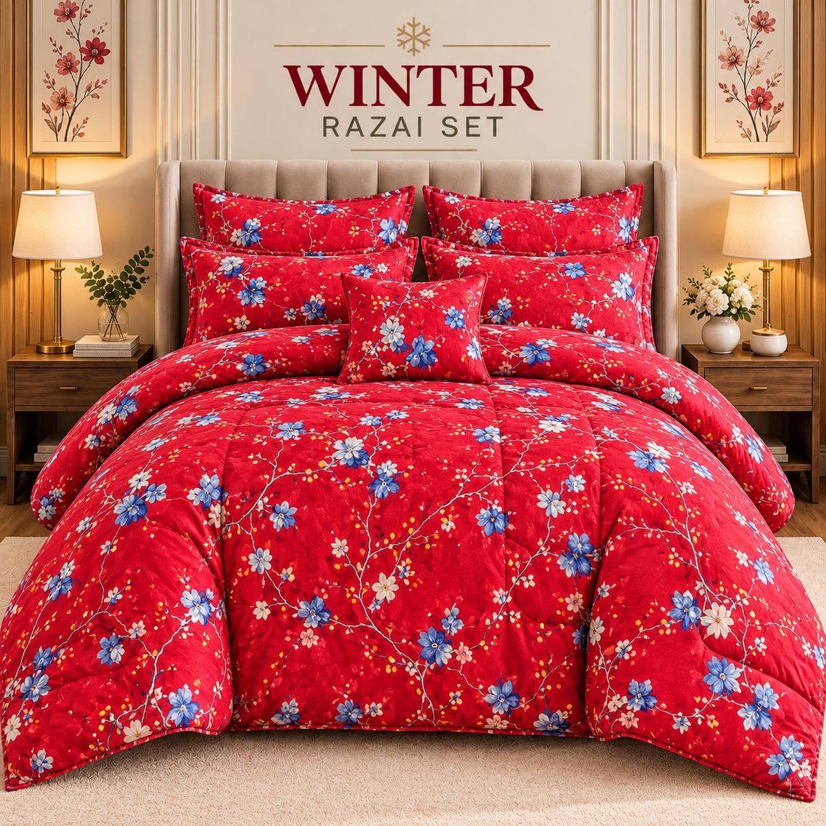 Winter Quilt/Razai set (Heavy Polyester Filling) KDI 317