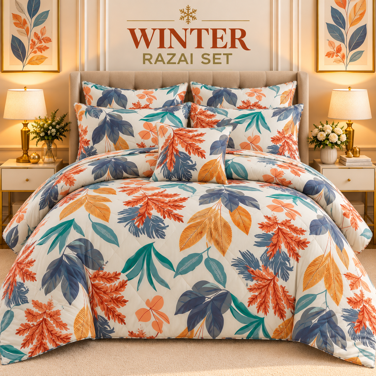 Winter Quilt/Razai set (Heavy Polyester Filling) KDI 319