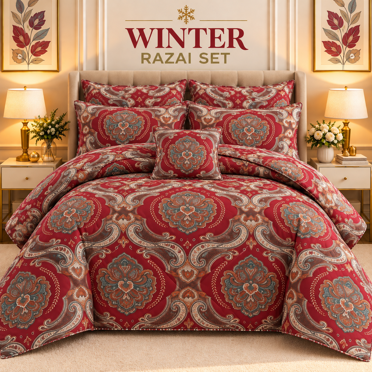 Winter Quilt/Razai set (Heavy Polyester Filling) KDI 321