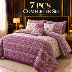 7 Pcs Comforter Set King Size Design KCC 126