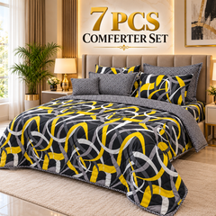 7 Pcs Comforter Set King Size Design KCC 127
