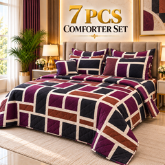 7 Pcs Comforter Set King Size Design KCC 135