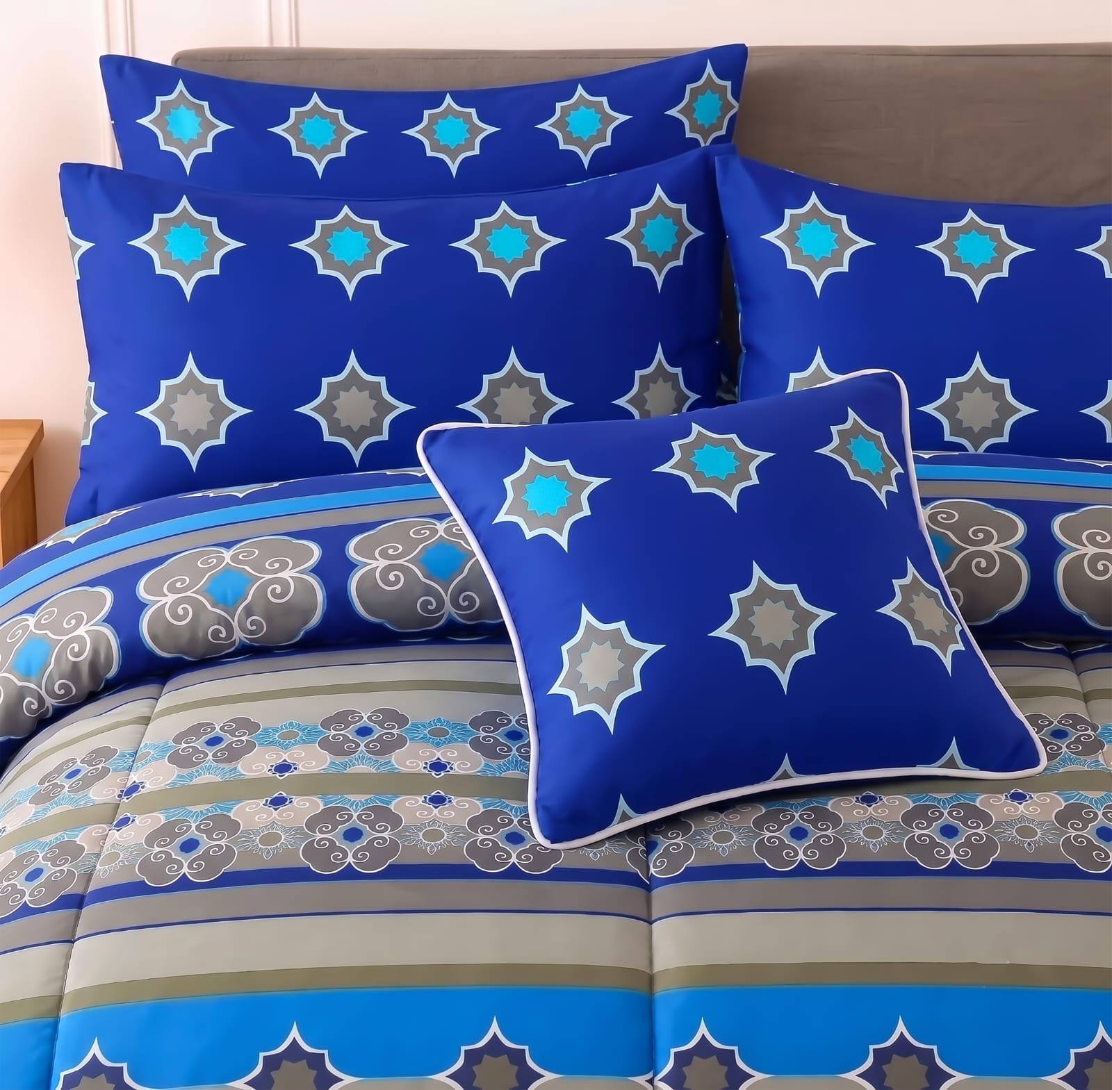 7 Pcs Comforter Set King Size Design KCC 109