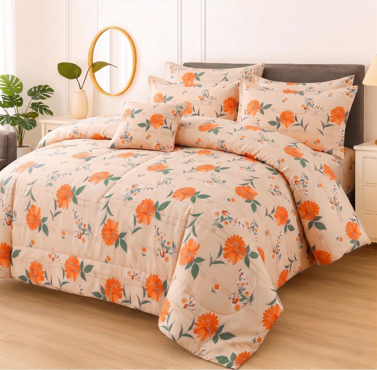 7 Pcs Comforter Set King Size Design KCC 108