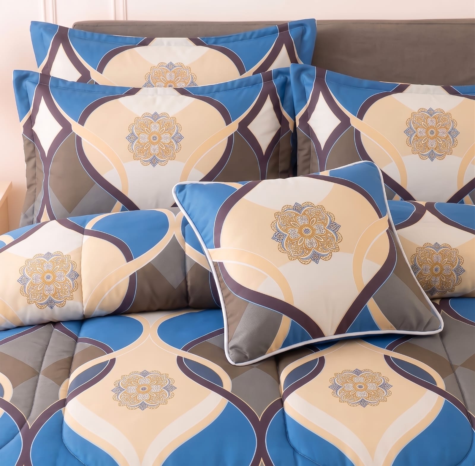 7 Pcs Comforter Set King Size Design KCC 107