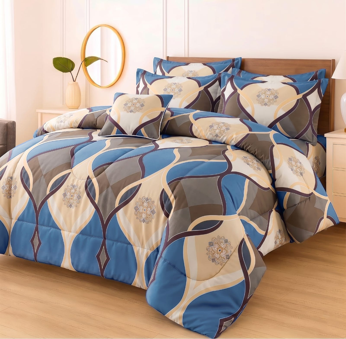 7 Pcs Comforter Set King Size Design KCC 107