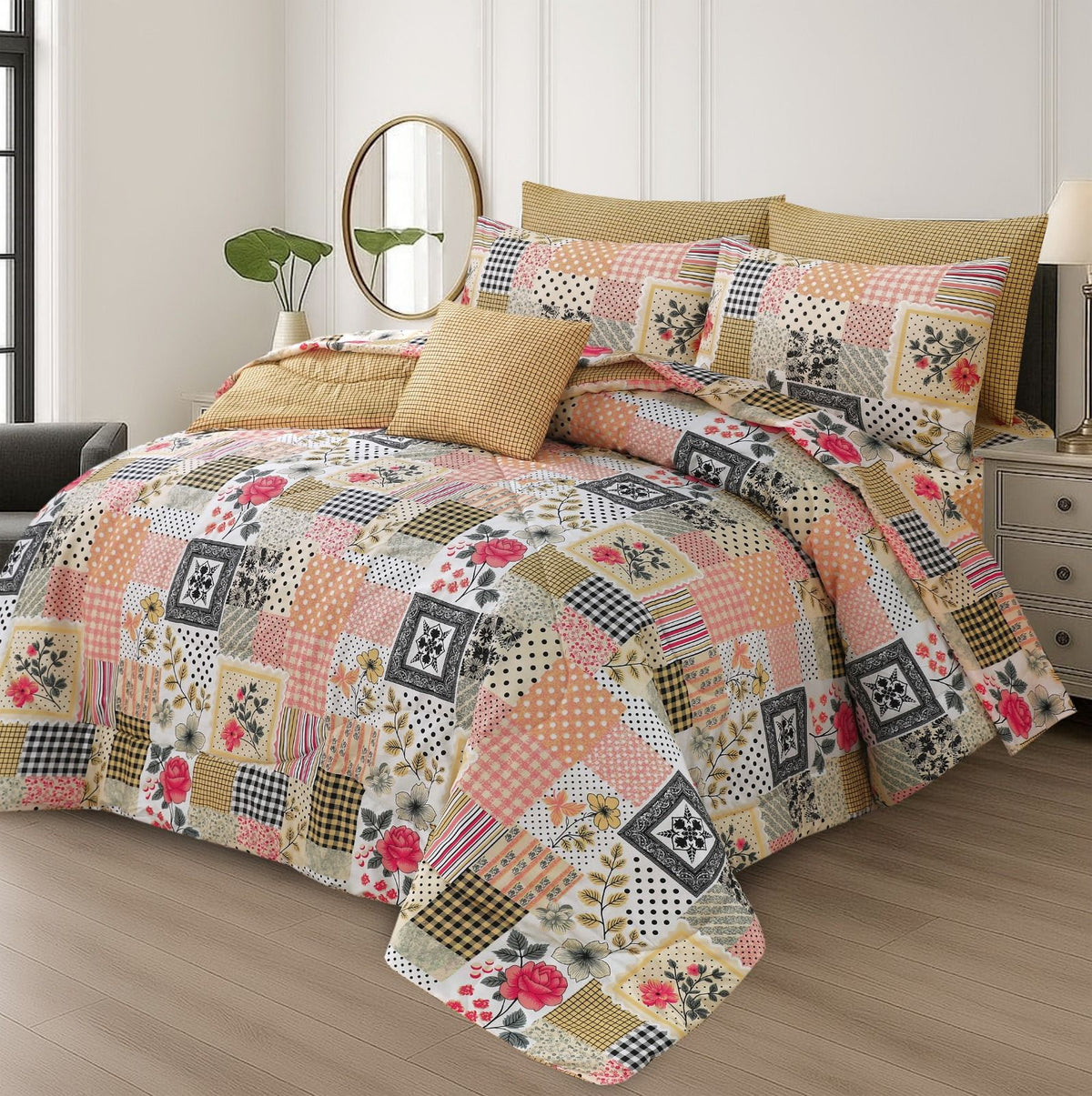 7 Pcs Comforter Set King Size Design KCC 100