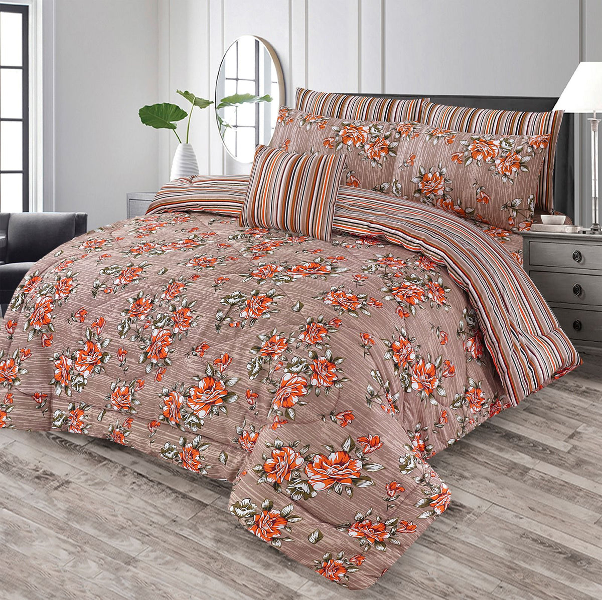7 Pcs Comforter Set King Size Design KCC  092