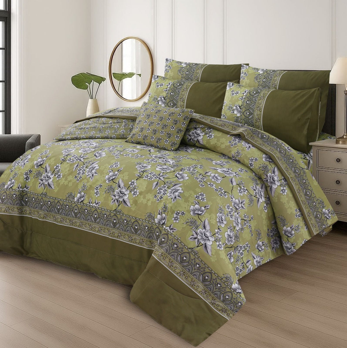 7 Pcs Comforter Set King Size Design KCC  090