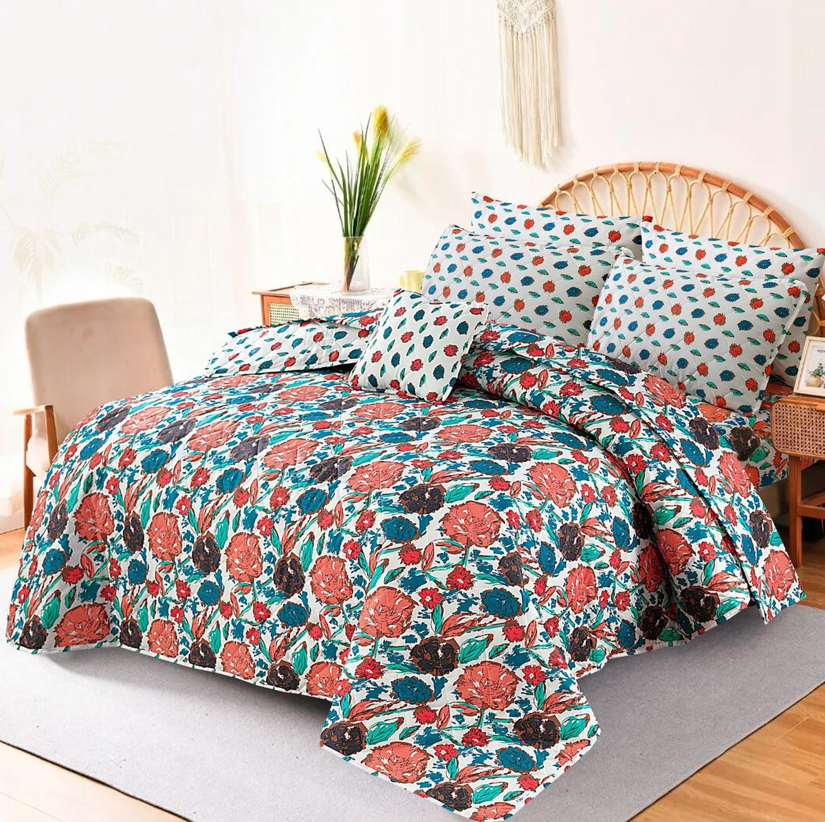 7 Pcs Comforter Set King Size Design KCC  077