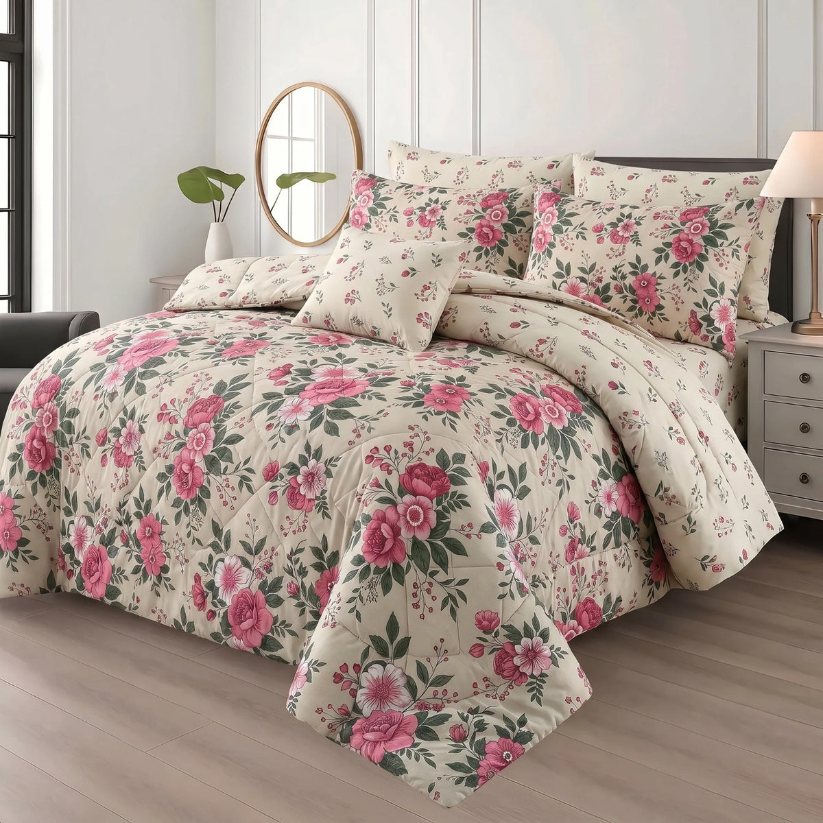 7 Pcs Comforter Set King Size Design KCC 114