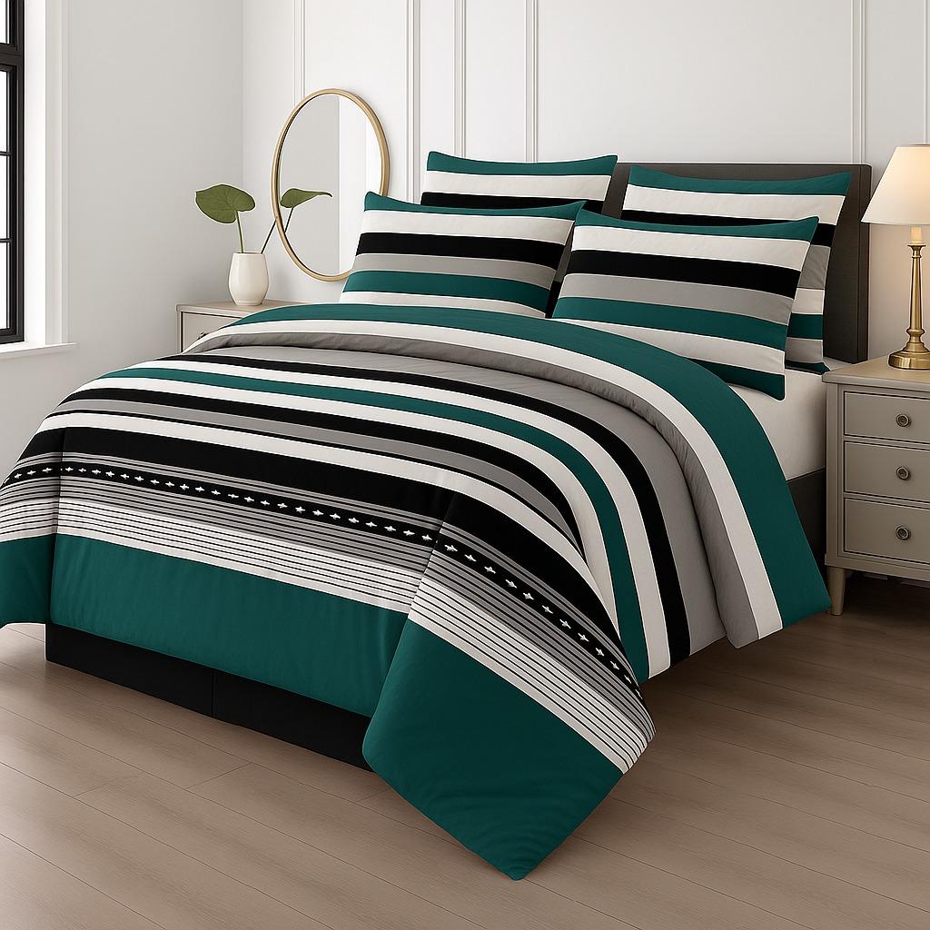 7 Pcs Comforter Set King Size Design KCC 113
